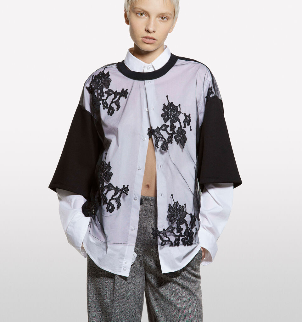 T-shirt nera in pizzo  - t-shirt a manica corta da donna - Nero | Sisley image number 3